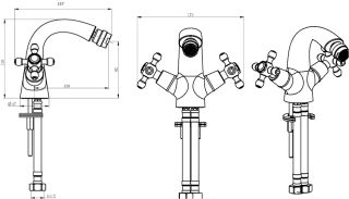 Смеситель для биде Boheme Satine золото 296-ST